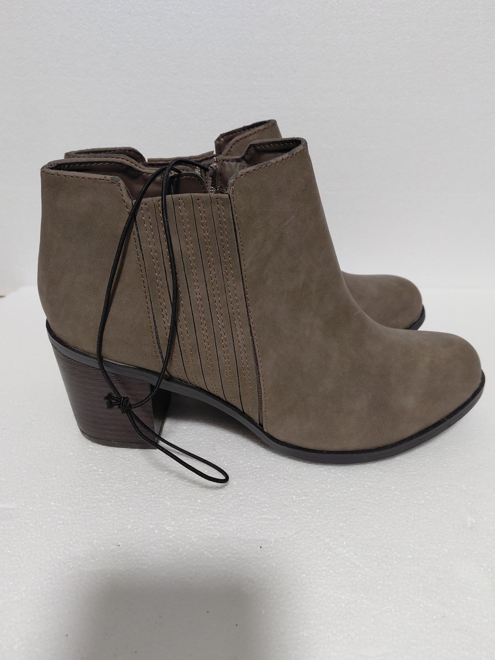 Women’s Taupe Suede Ankle Boots - Classic Block Heel